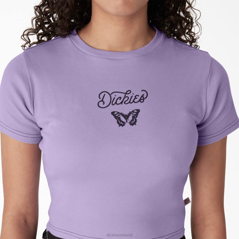 Dickies Women Butterfly Graphic Cropped Baby T-Shirt Purple Rose (UR2) N80J2137 Apparel