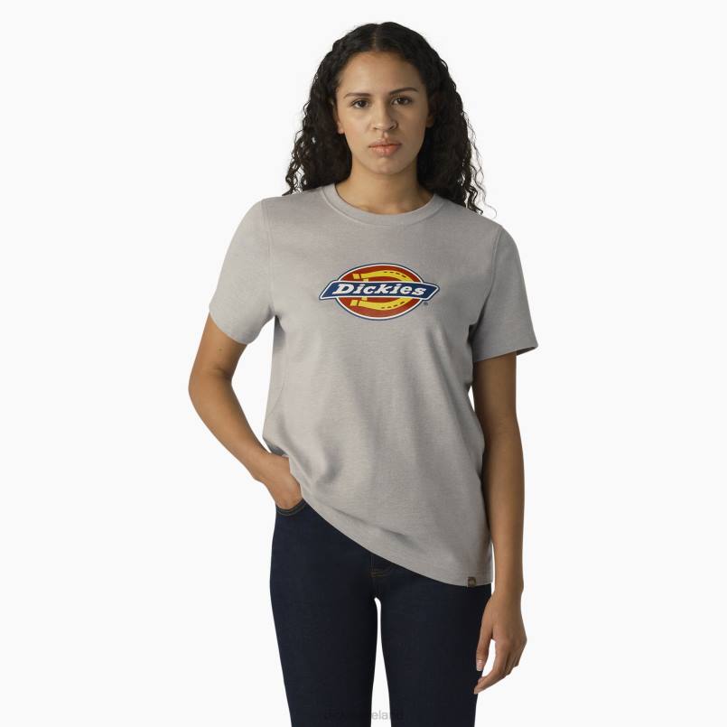 Dickies Women Heavyweight Logo T-Shirt Heather Gray (H2) N80J2107 Apparel
