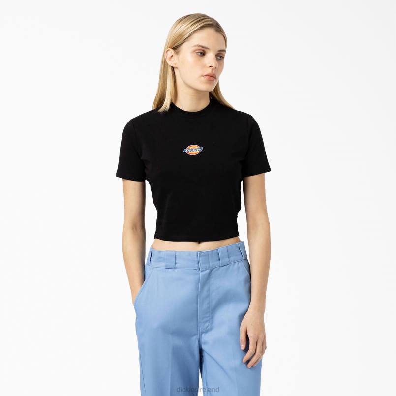 Dickies Women Maple Valley Logo Cropped T-Shirt Black (KBK) N80J2097 Apparel
