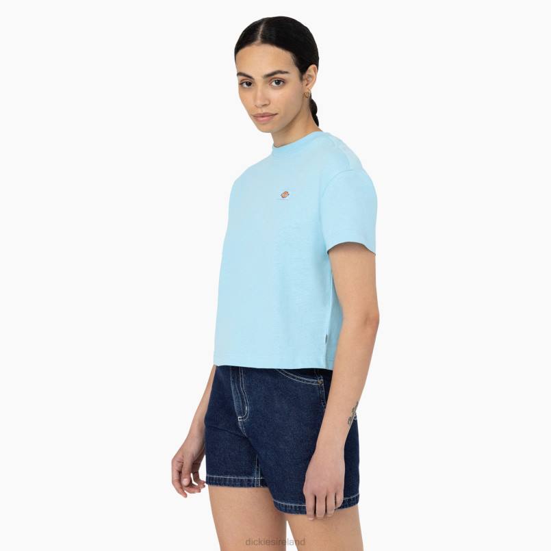 Dickies Women Oakport Cropped T-Shirt Sky Blue (SU9) N80J2044 Apparel