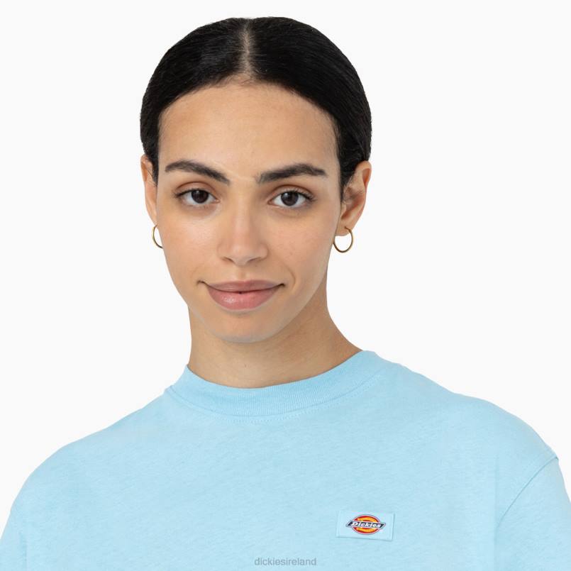Dickies Women Oakport Cropped T-Shirt Sky Blue (SU9) N80J2044 Apparel