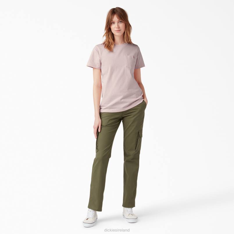 Dickies Women Short Sleeve Heavyweight T-Shirt Lotus Pink (LO2) N80J1961 Apparel