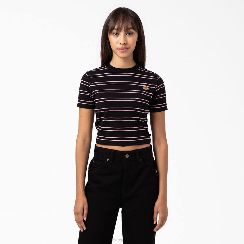 Dickies Women Westover Striped T-Shirt Black (KBK) N80J2090 Apparel