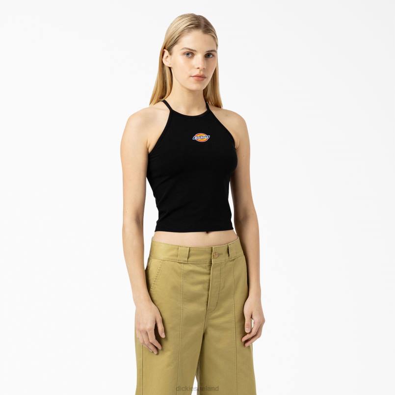 Dickies Women Chain Lake Cropped Tank Top Black (BK) N80J2140 Apparel