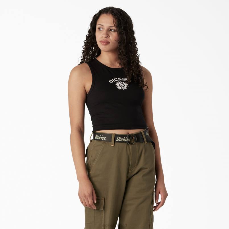Dickies Women Graphic Cropped Tank Top Black (KBK) N80J2112 Apparel
