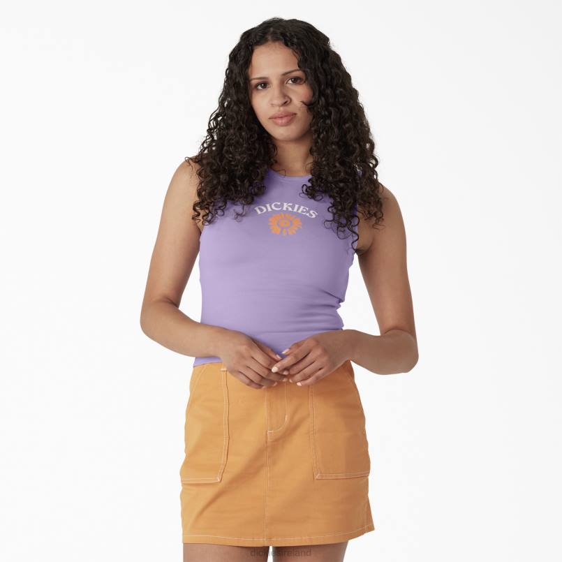 Dickies Women Graphic Cropped Tank Top Purple Rose (UR2) N80J2113 Apparel