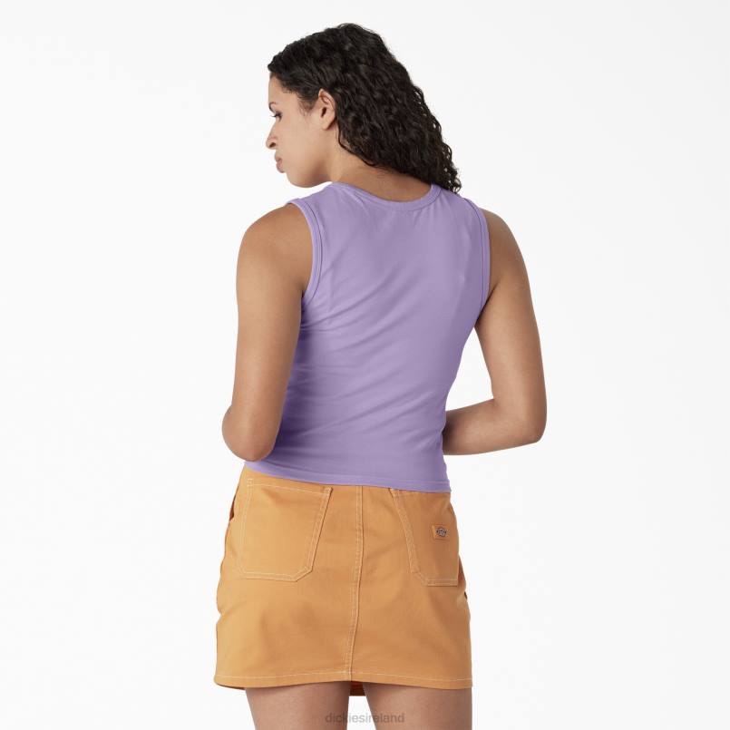 Dickies Women Graphic Cropped Tank Top Purple Rose (UR2) N80J2113 Apparel