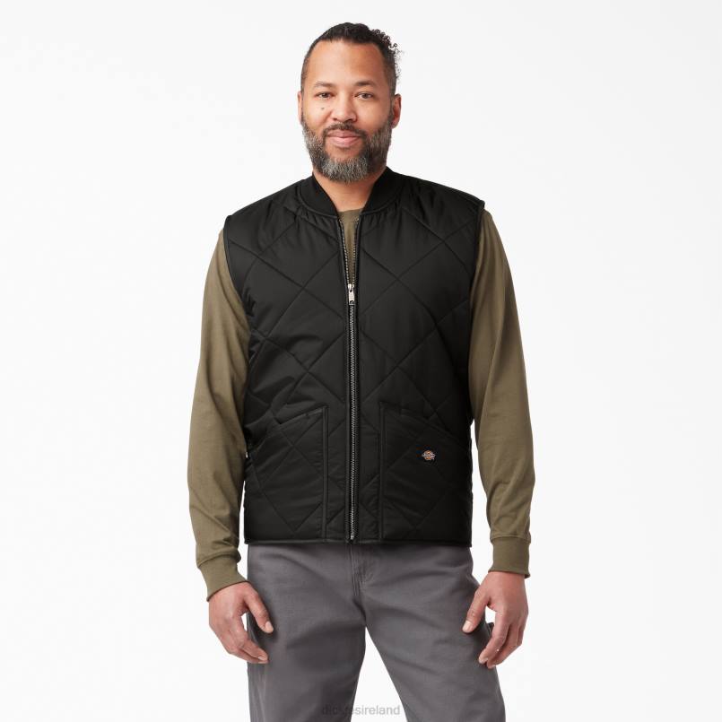 Dickies Men Diamond Quilted Vest Black (BK) N80J1022 Apparel