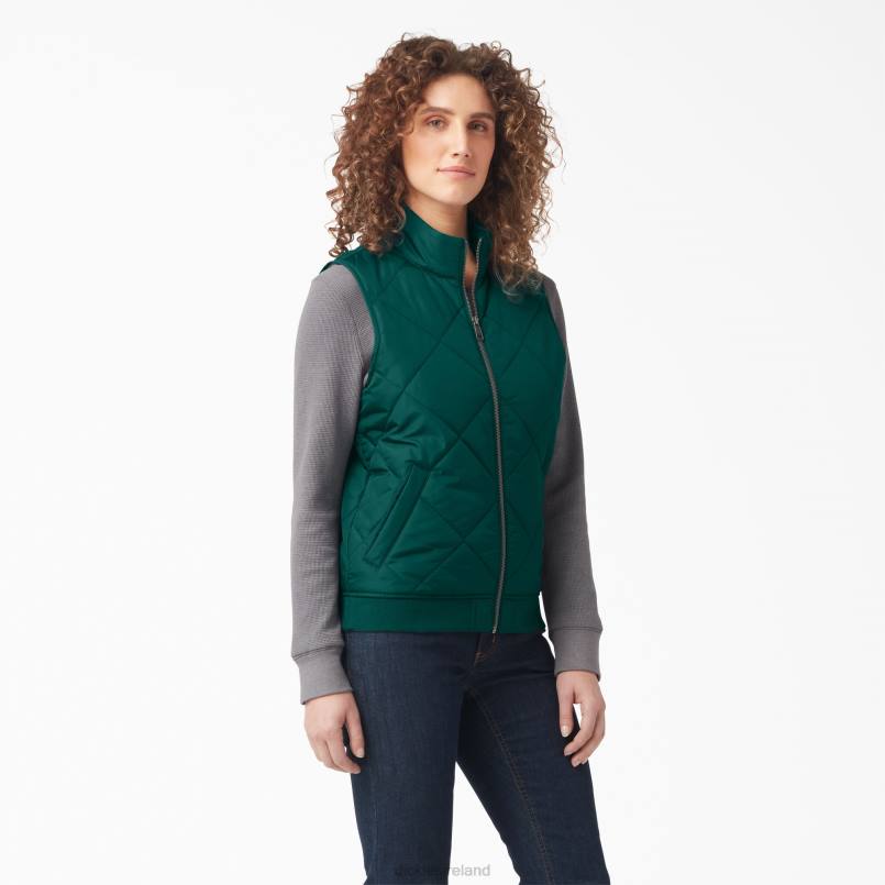 Dickies Women Quilted Vest Forest Green (FT) N80J2297 Apparel