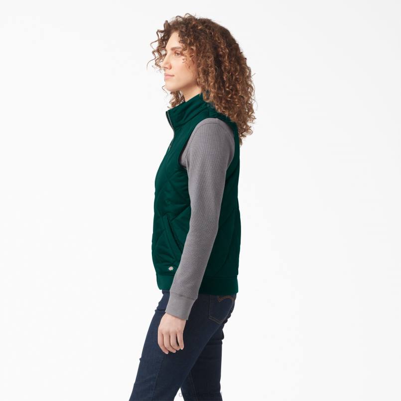 Dickies Women Quilted Vest Forest Green (FT) N80J2297 Apparel