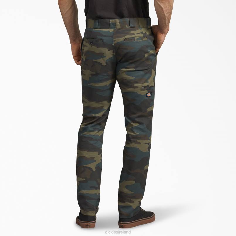 Dickies Men Skinny Fit Work Pants Hunter Green Camo (HRC) N80J151 Work Apparel
