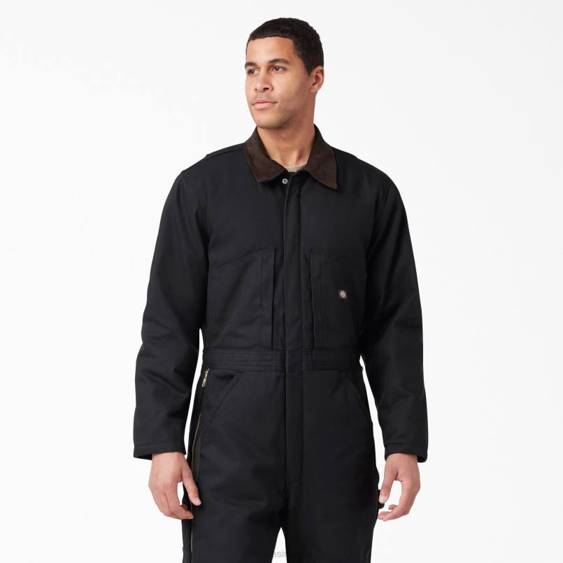 Dickies Men Duck Insulated Coveralls Black (BK) N80J1349 Work Apparel