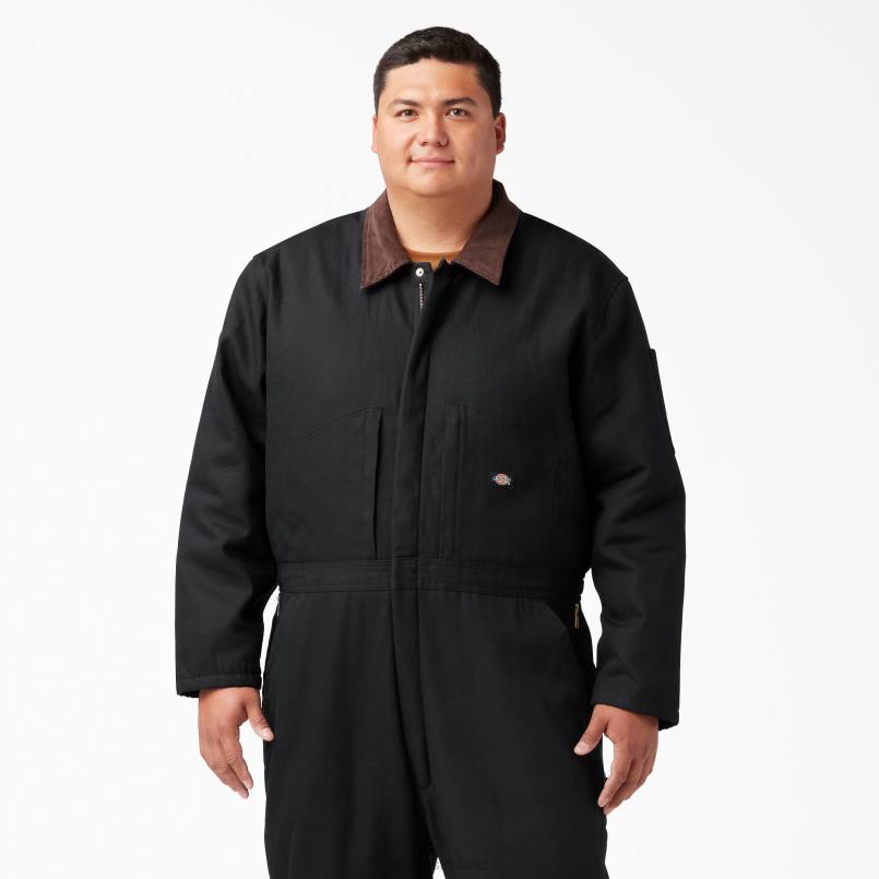 Dickies Men Duck Insulated Coveralls Black (BK) N80J1349 Work Apparel