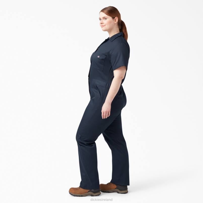 Dickies Women Plus FLEX Cooling Short Sleeve Coveralls Dark Navy (DN) N80J1551 Work Apparel