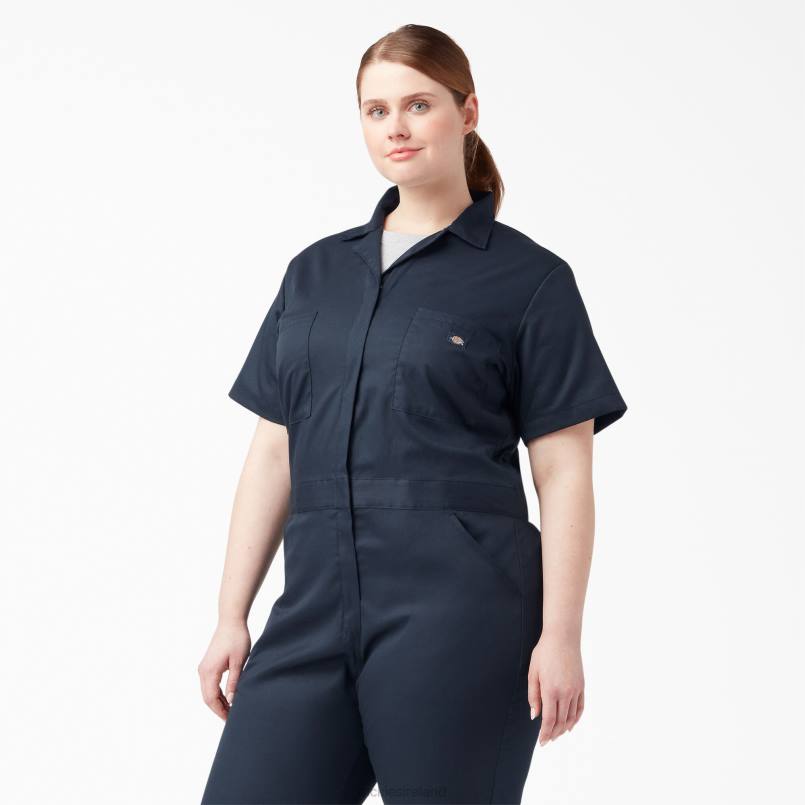 Dickies Women Plus FLEX Cooling Short Sleeve Coveralls Dark Navy (DN) N80J1551 Work Apparel