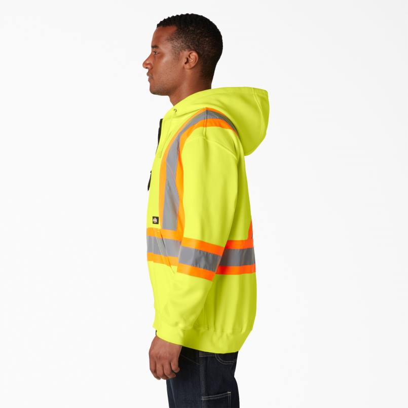 Dickies Unisex Hi Vis Safety Hoodie ANSI Yellow (AY) N80J1459 Work Apparel