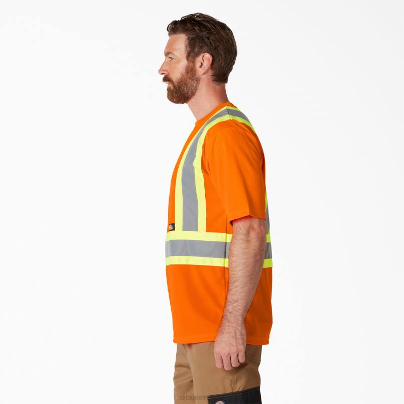 Dickies Unisex Hi Vis Safety Short Sleeve T-Shirt ANSI Orange (AO) N80J1445 Work Apparel