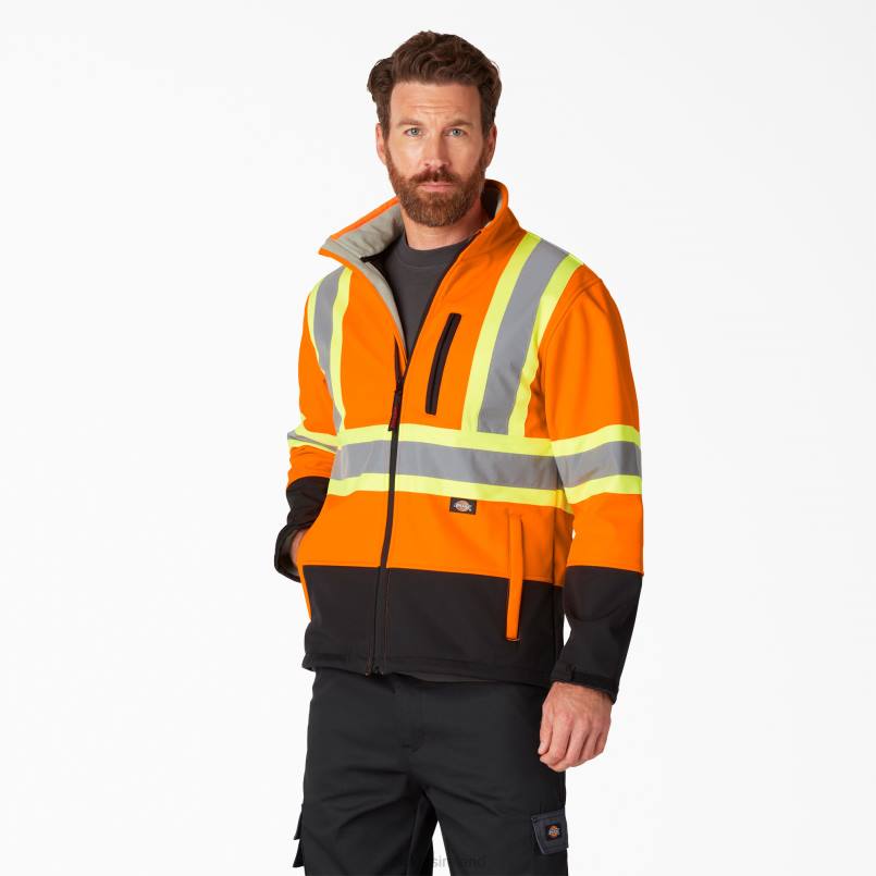 Dickies Unisex Hi Vis Safety Softshell Jacket ANSI Orange (AO) N80J1455 Work Apparel