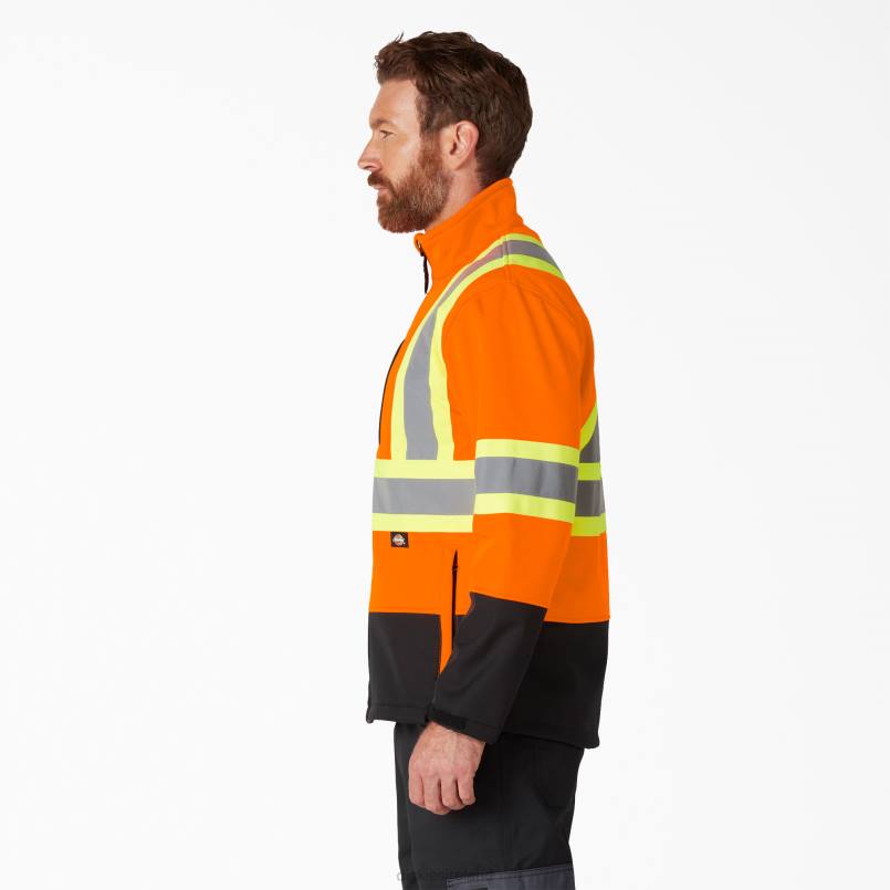 Dickies Unisex Hi Vis Safety Softshell Jacket ANSI Orange (AO) N80J1455 Work Apparel