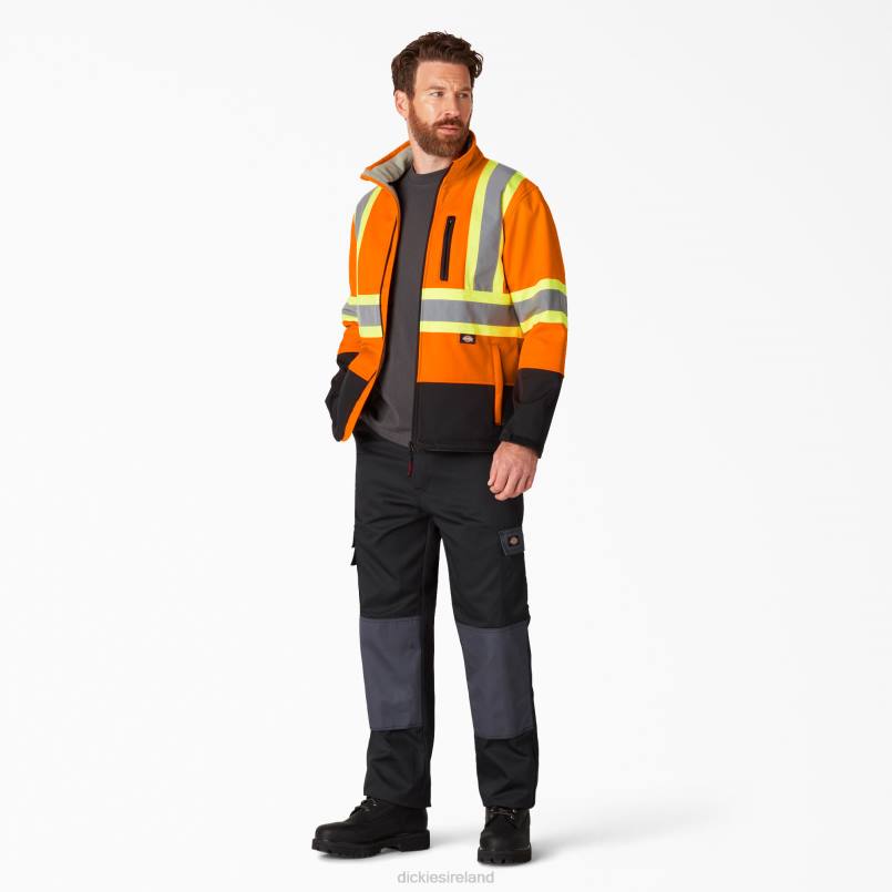 Dickies Unisex Hi Vis Safety Softshell Jacket ANSI Orange (AO) N80J1455 Work Apparel
