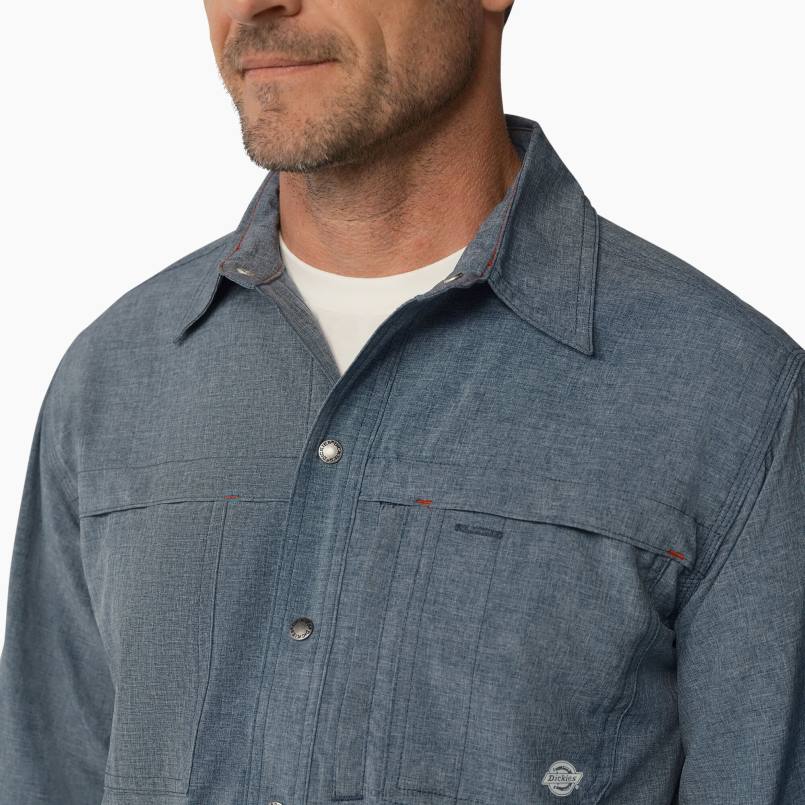 Dickies Men Cooling Long Sleeve Work Shirt Airforce Blue (AFD) N80J674 Work Apparel