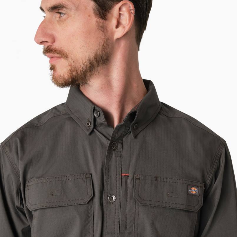 Dickies Men DuraTech Ranger Ripstop Shirt Slate Gray (SL) N80J690 Work Apparel