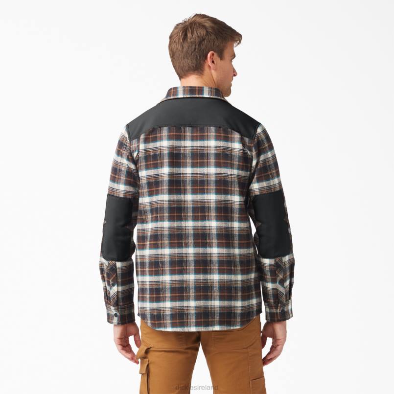 Dickies Men Heavyweight Brawny Flannel Shirt Chocolate Brown Plaid (A1H) N80J949 Work Apparel