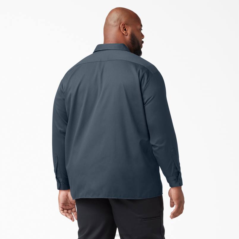 Dickies Men Long Sleeve Work Shirt Airforce Blue (AF) N80J556 Work Apparel