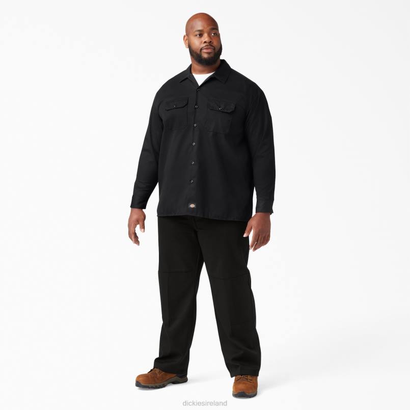 Dickies Men Long Sleeve Work Shirt Black (BK) N80J557 Work Apparel