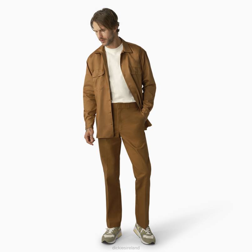 Dickies Men Long Sleeve Work Shirt Brown Duck (WSD) N80J569 Work Apparel