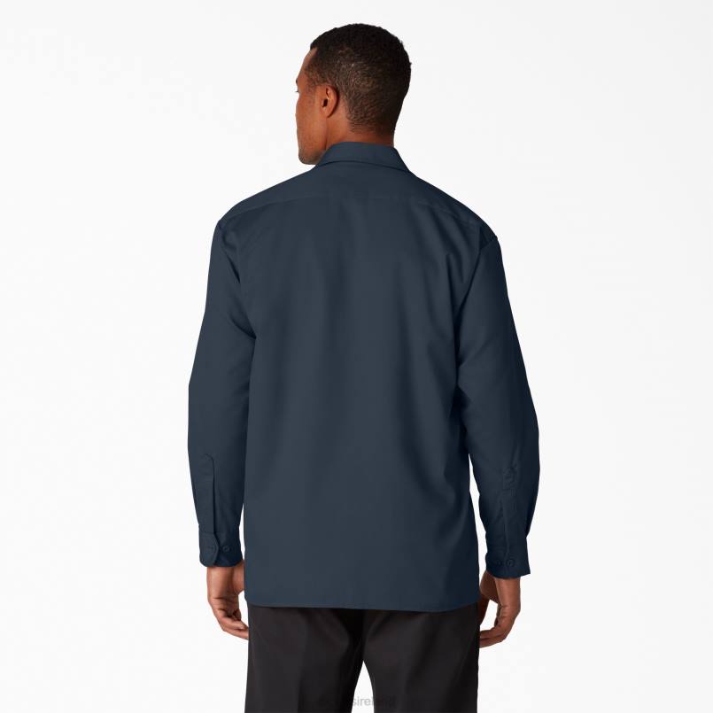 Dickies Men Long Sleeve Work Shirt Dark Navy (DN) N80J560 Work Apparel
