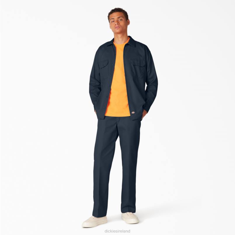 Dickies Men Long Sleeve Work Shirt Dark Navy (DN) N80J560 Work Apparel