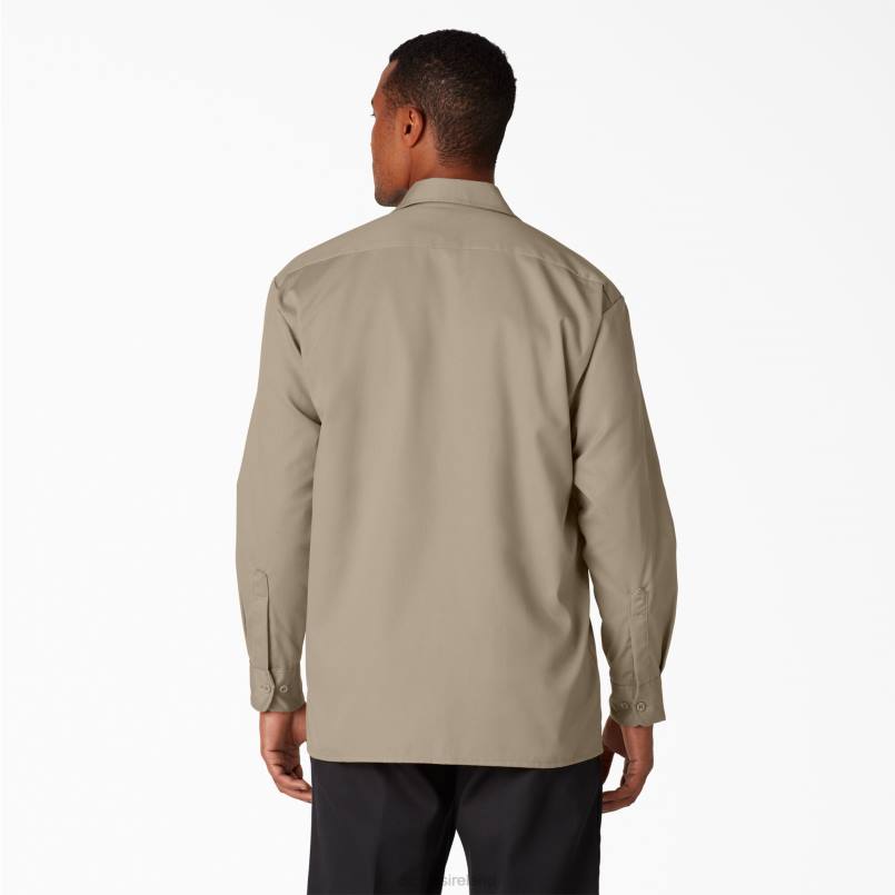 Dickies Men Long Sleeve Work Shirt Desert Sand (DS) N80J561 Work Apparel