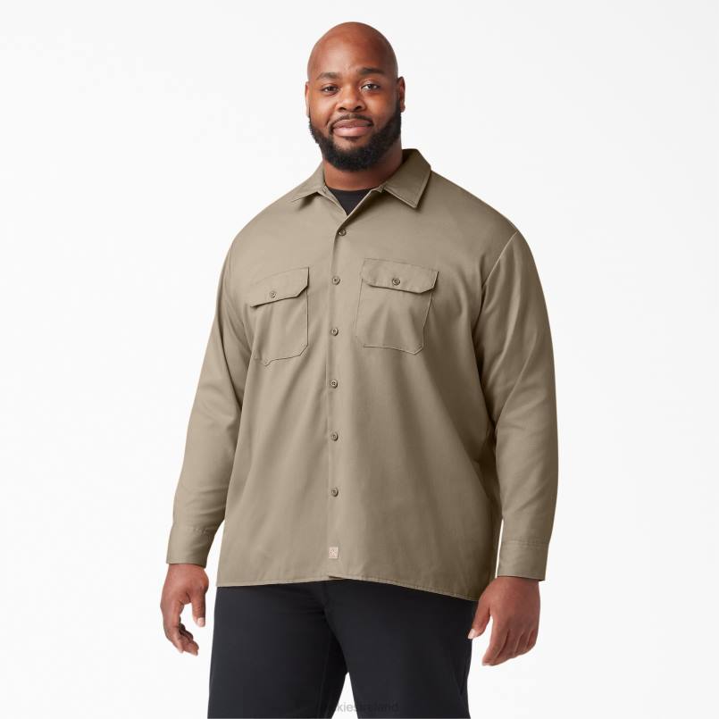 Dickies Men Long Sleeve Work Shirt Desert Sand (DS) N80J561 Work Apparel