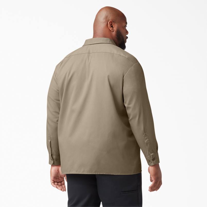 Dickies Men Long Sleeve Work Shirt Desert Sand (DS) N80J561 Work Apparel