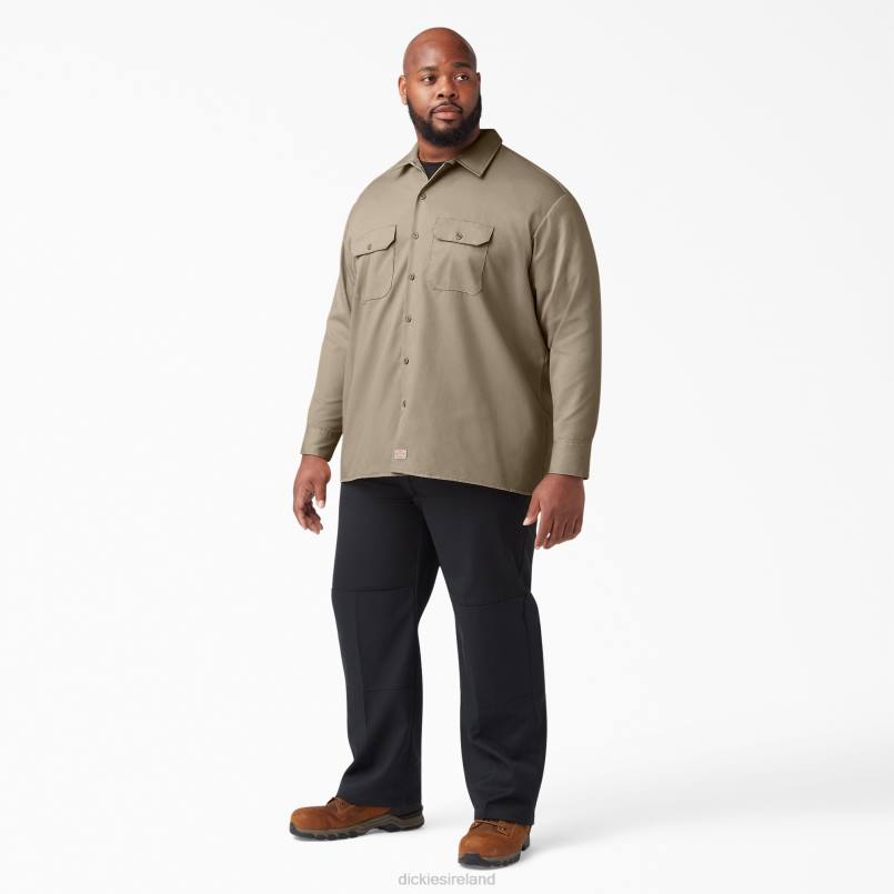 Dickies Men Long Sleeve Work Shirt Desert Sand (DS) N80J561 Work Apparel