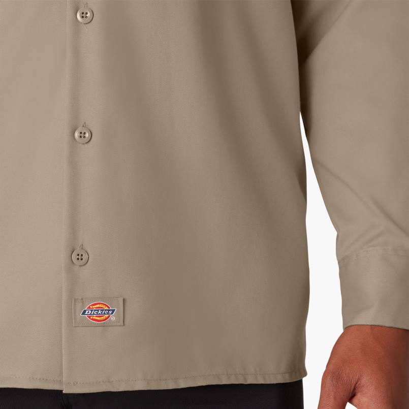 Dickies Men Long Sleeve Work Shirt Desert Sand (DS) N80J561 Work Apparel