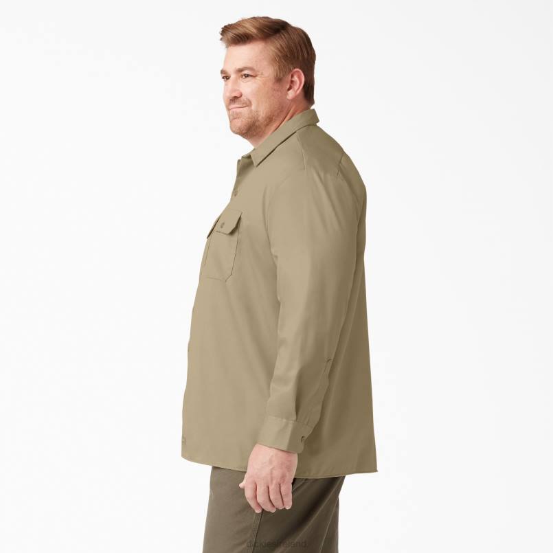 Dickies Men Long Sleeve Work Shirt Khaki (KH) N80J563 Work Apparel