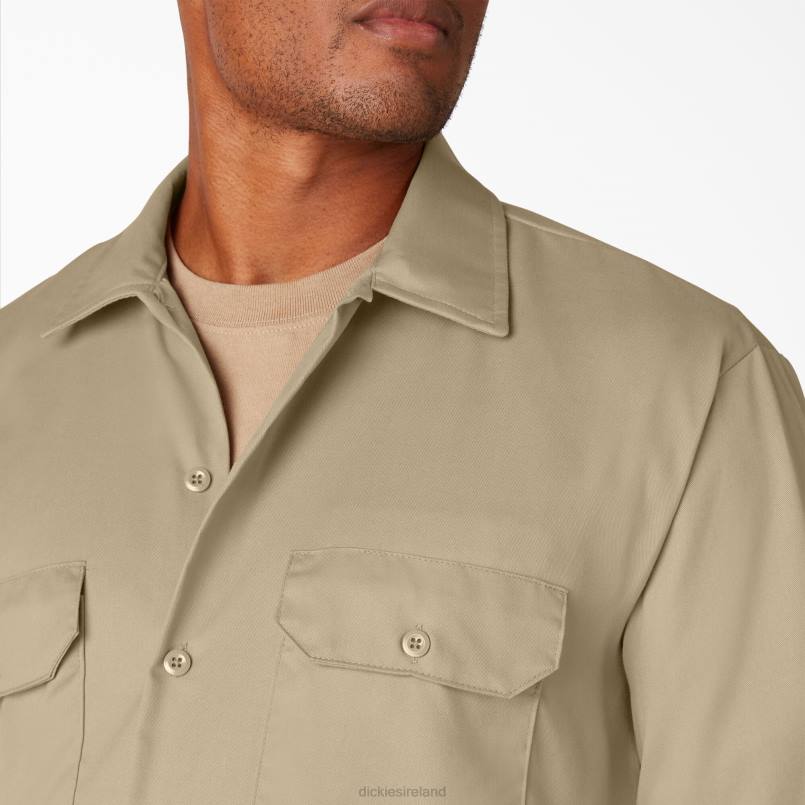 Dickies Men Long Sleeve Work Shirt Khaki (KH) N80J563 Work Apparel