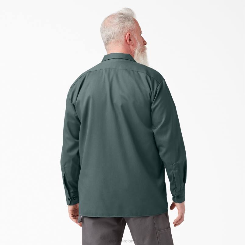 Dickies Men Long Sleeve Work Shirt Lincoln Green (LN) N80J564 Work Apparel