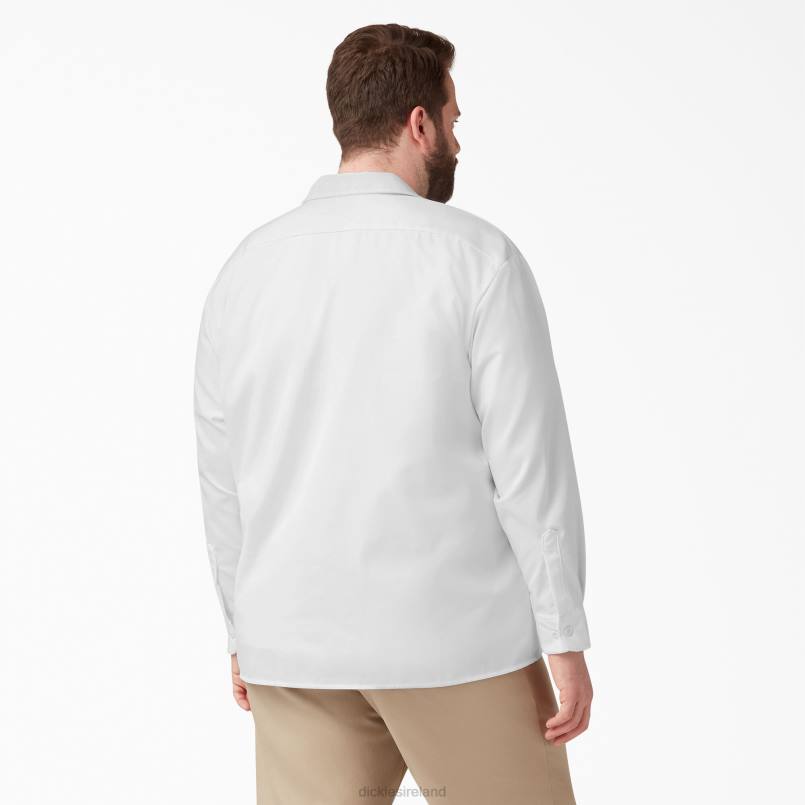 Dickies Men Long Sleeve Work Shirt White (WH) N80J568 Work Apparel