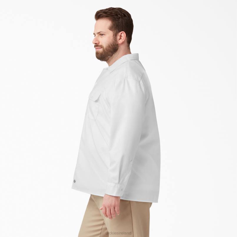 Dickies Men Long Sleeve Work Shirt White (WH) N80J568 Work Apparel