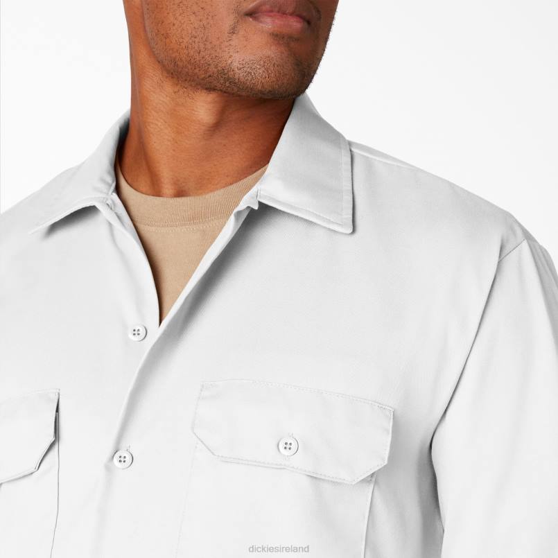 Dickies Men Long Sleeve Work Shirt White (WH) N80J568 Work Apparel