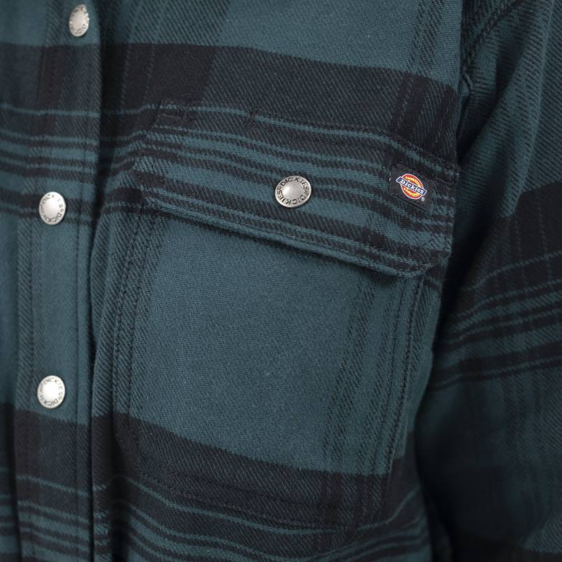 Dickies Women DuraTech Renegade Flannel Shirt Forest/Black Plaid (B1G) N80J1999 Work Apparel