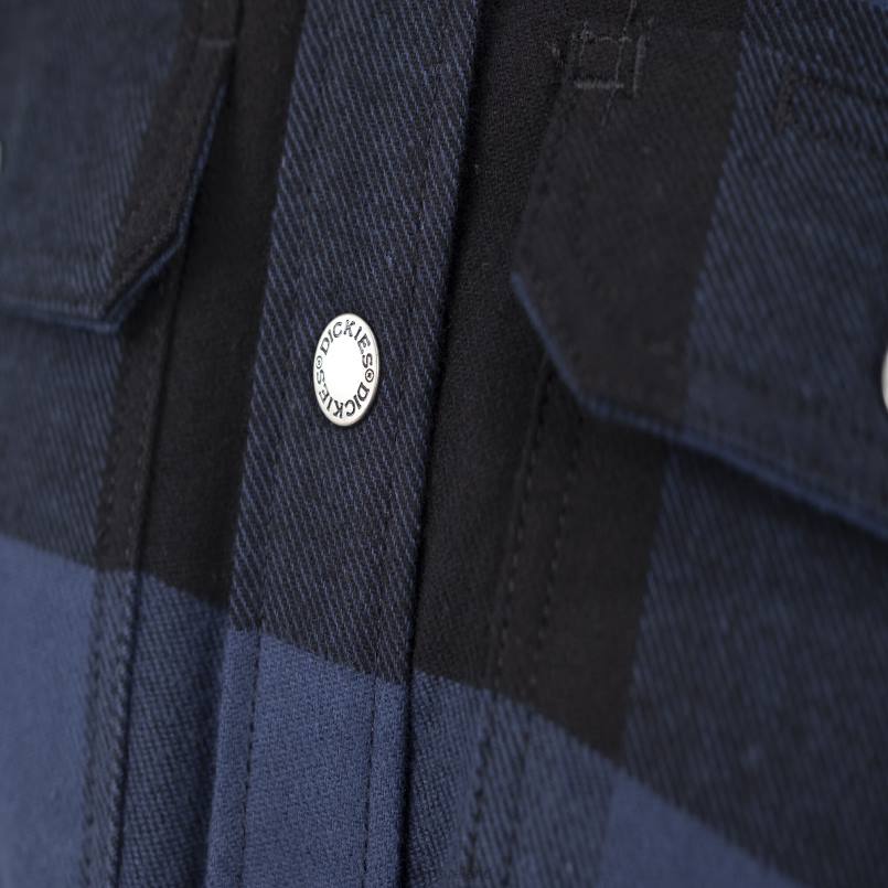 Dickies Women DuraTech Renegade Flannel Shirt Ink Navy Buffalo Plaid (A1C) N80J1998 Work Apparel