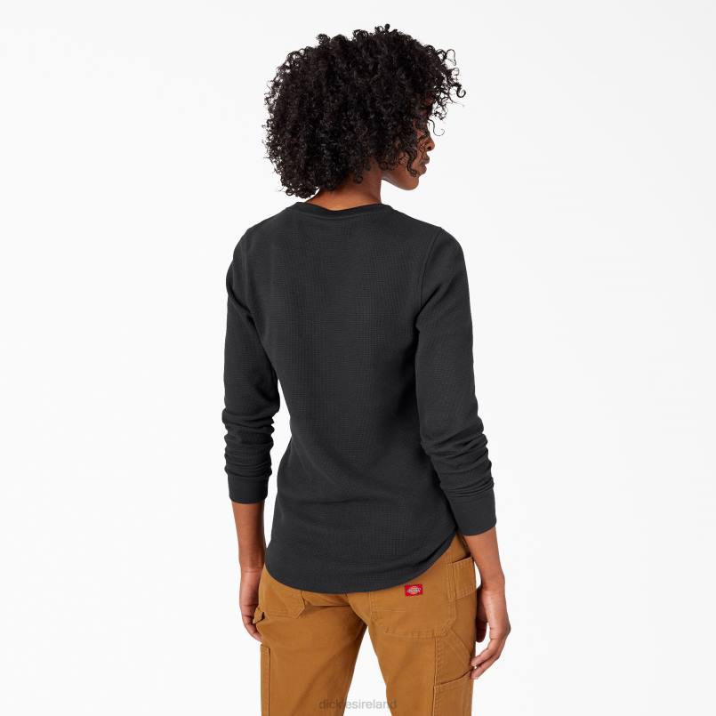 Dickies Women Long Sleeve Thermal Shirt Black (KBK) N80J2048 Work Apparel