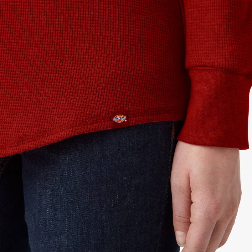 Dickies Women Long Sleeve Thermal Shirt Molten Lava Heather (M2H) N80J2049 Work Apparel