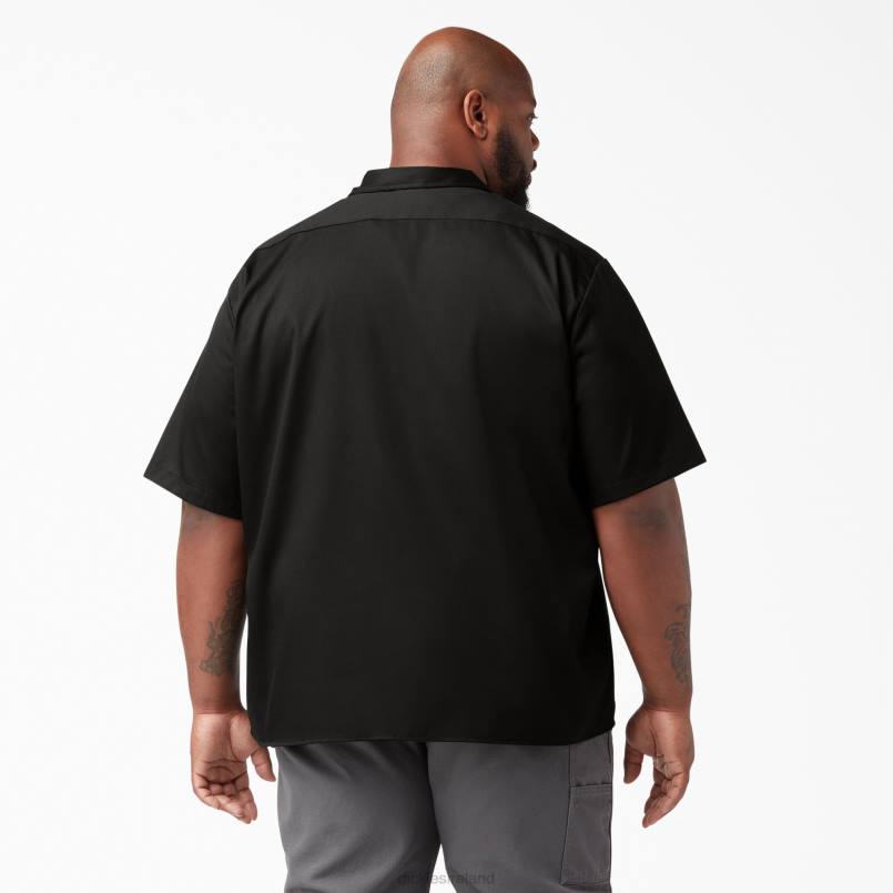 Dickies Men Relaxed Fit Short Sleeve Work Shirt Black (BK) N80J596 Work Apparel