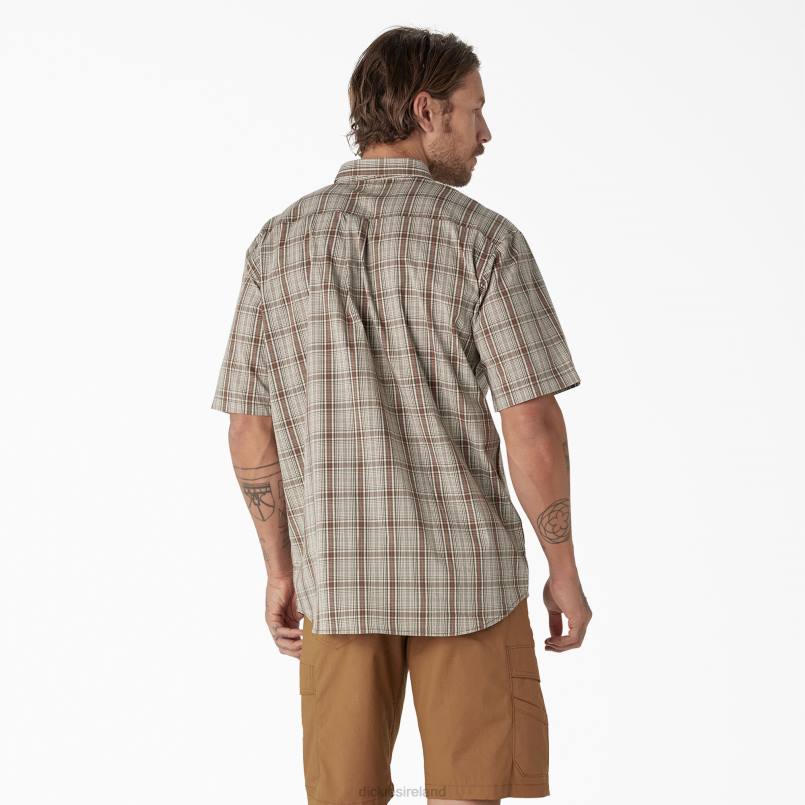 Dickies Men Short Sleeve Woven Shirt Moss Backland Prairie Plaid (C1G) N80J626 Work Apparel