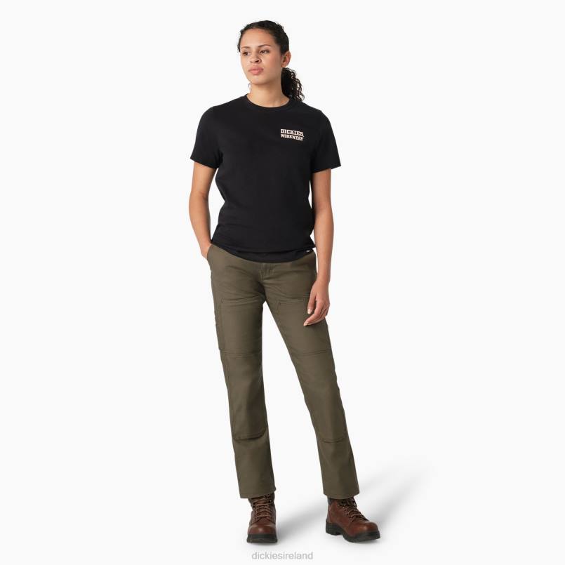 Dickies Women Heavyweight Workwear Graphic T-Shirt Black (KBK) N80J2117 Work Apparel